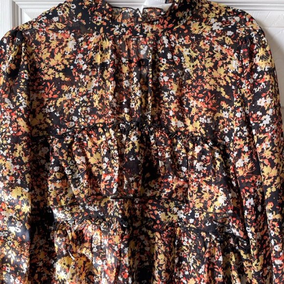 ADYSON PARKER Abstract Foral Ruffle Blouse Size Small NWT!!! - Picture 2 of 12